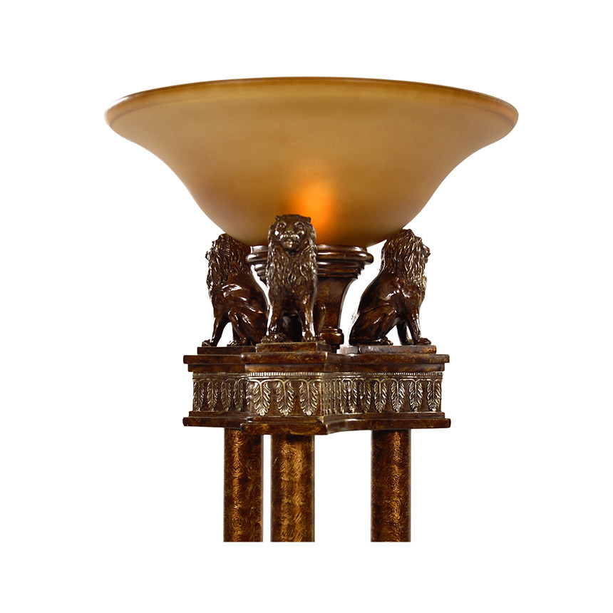 Lions Torchiere Floor Lamp El Dorado Furniture